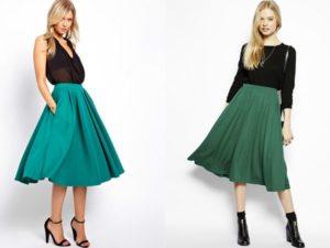 Красивые модели зеленых юбок, с чем сочетать и как правильно носить