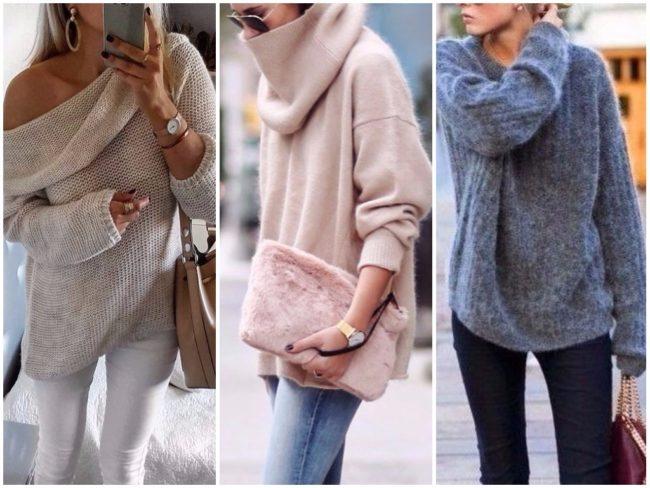 Трендовые модели длинного женского свитера, с чем носить и обзор модных образов